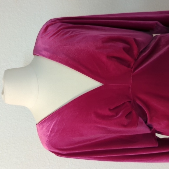 NWOT Eloquii Velvet  Dress Pink 20 holiday party cocktail fall winter retro 70s - Picture 3 of 8